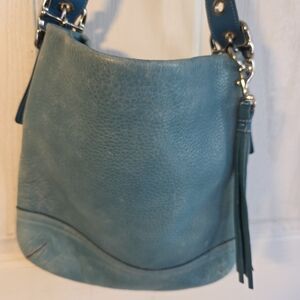 Coach Teal Leather Shoulder Bag
